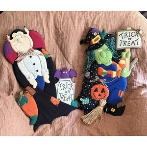 Lillian Vernon Vintage Witch Vampire Hanging Halloween Decor
